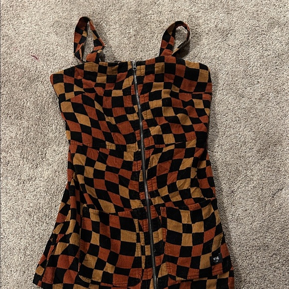 Vans Dresses & Skirts - Vans Checkerboard Corduroy Mini Dress in Black, Rust & Mustard